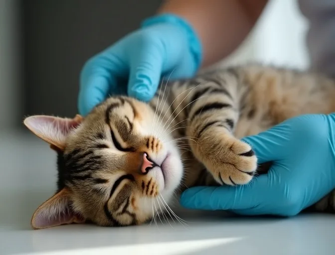 Specialist carefully handling a deceased cat with dignity in Seaford
